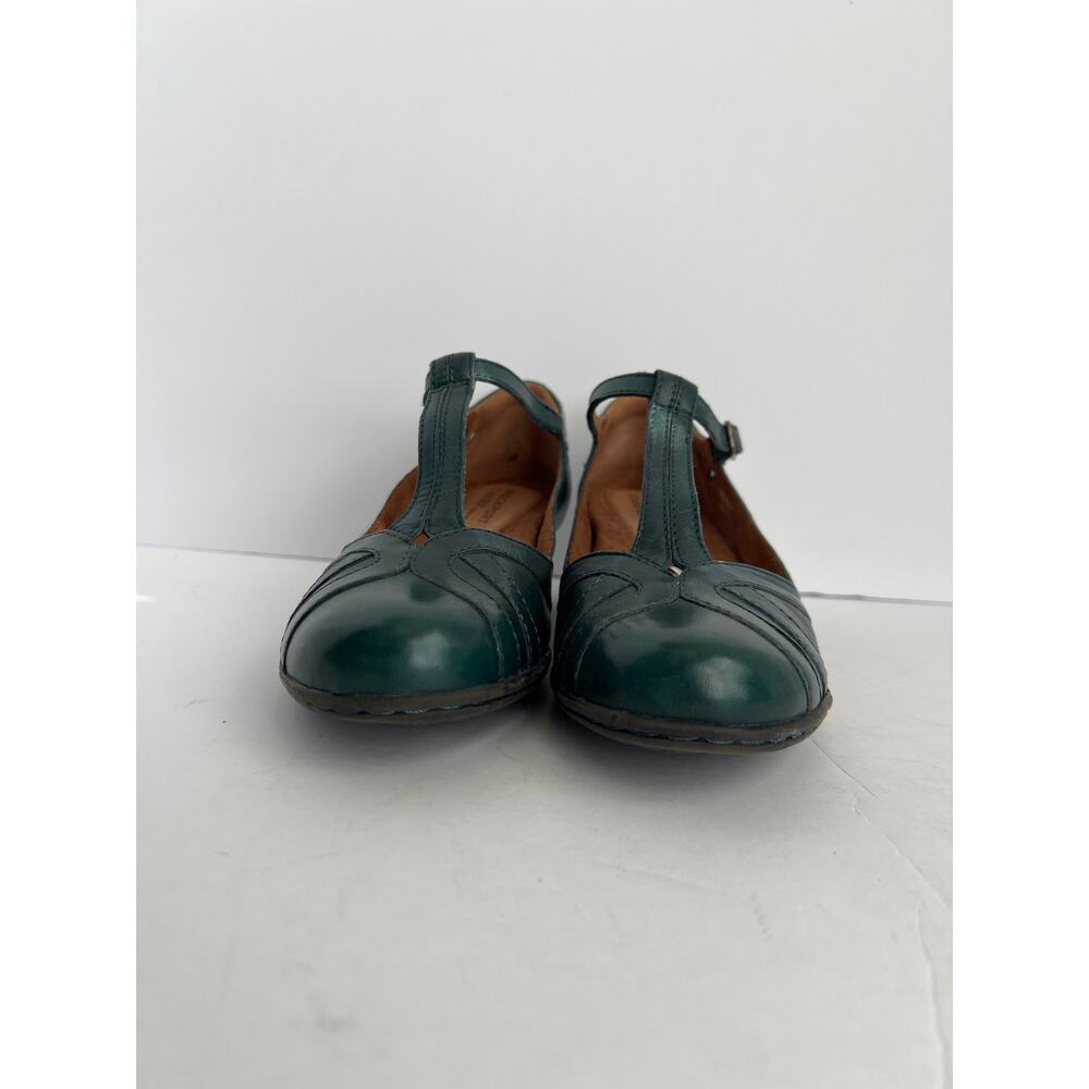 Rockport Cobb Hill Aubrey Leather T Strap Heeled Pumps Teal Green Women Size 7M - Picture 3 of 8